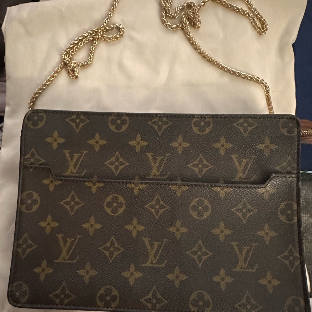 Louis Vuitton Brown Monogram Shoulder Bag Pouchette Homme Clutch Bag/Cossbody